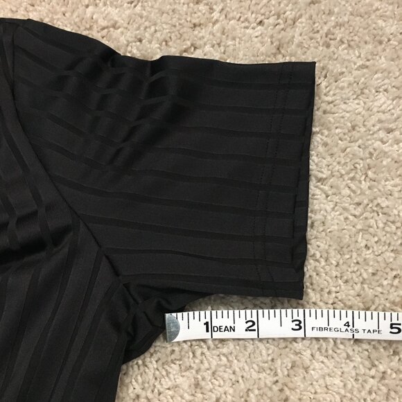 Vintage Tradition Canadian Made Black Stretchy Ribbed Referee T-Shirt - Picture 14 of 14